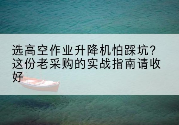 丹凤高空作业升降机厂家推荐-选高空作业升降机怕踩坑？这份老采购的实战指南请收好