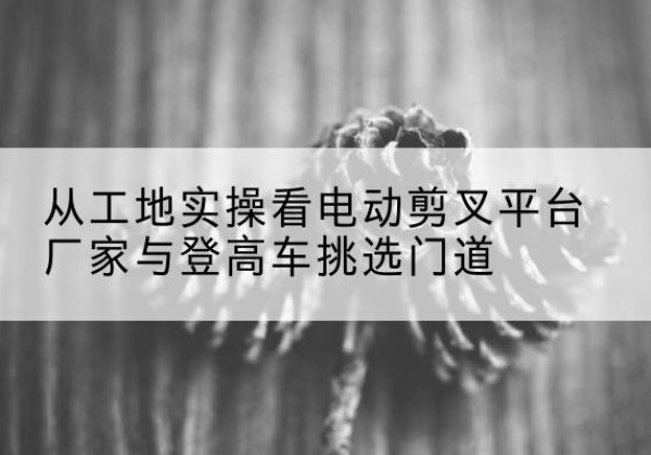 丹凤电动剪叉升降平台厂家-从工地实操看电动剪叉平台厂家与登高车挑选门道